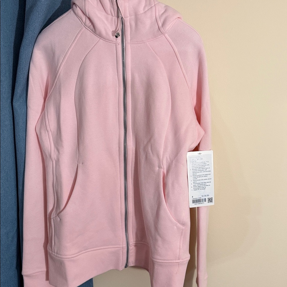 Lululemon Scuba Full-Zip Hoodie Size 8 NWT Pink